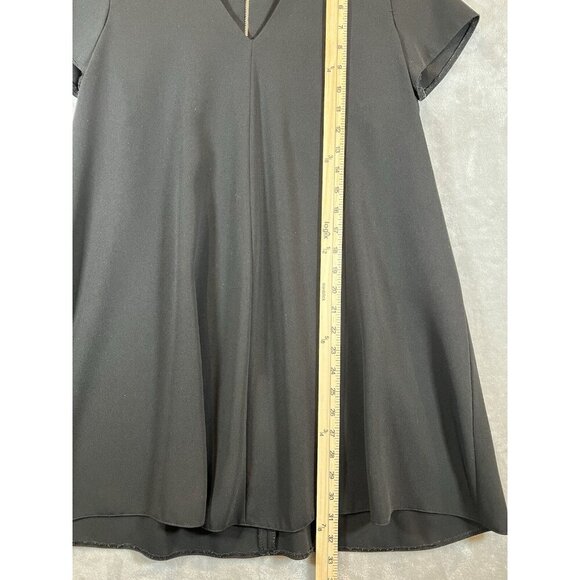 Zara TRF‎ Collection Black Dress V Neck Short Sleeve Back Zip Detail Size Small - Picture 4 of 7